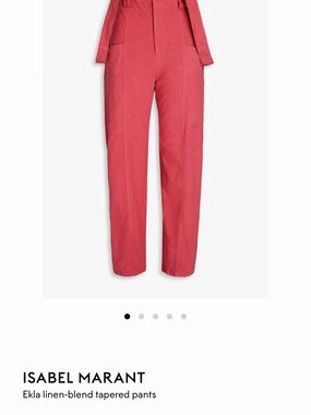 ISABEL MARANT Coral-Pink Straight Leg Linen-Blend Pants